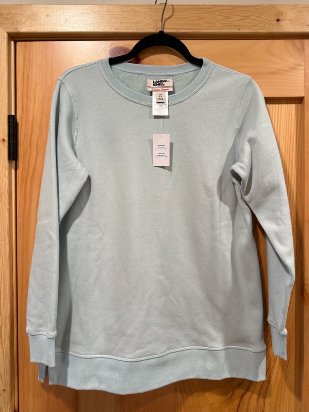 Lands' End Light Aqua Crewneck Sweatshirt